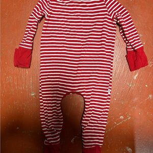 Little Me Red and White Striped Footie